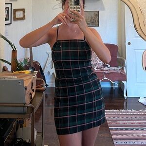 Urban Outfitters Plaid Strappy Mini Dress